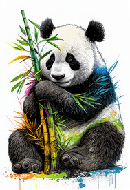 水彩熊猫