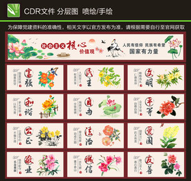 核心价值观墙绘图片