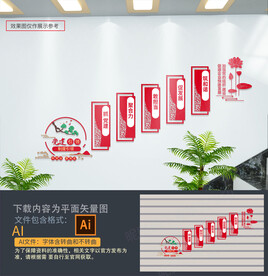 企业党建楼梯文化墙