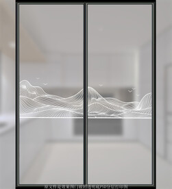 高清分层透明底平开门打印图