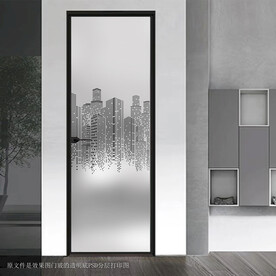 高清分层透明底平开门打印图