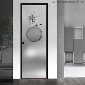 高清分层透明底平开门打印图