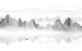 抽象意境水墨画电视背景墙