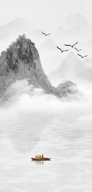 挂画新中式山水形象墙