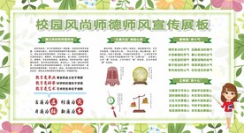 校园风尚师德师风宣传展板