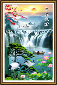 山水风景流水生财