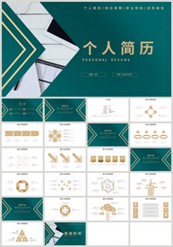 深绿金色个人简历述职报告PPT