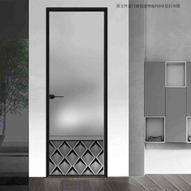 高清分层透明底平开门打印图