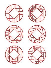 中国风中式花纹古典窗格边框