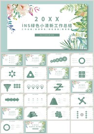 INS绿色小清新教学计划PPT