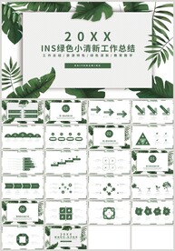 INS绿色小清新计划总结PPT