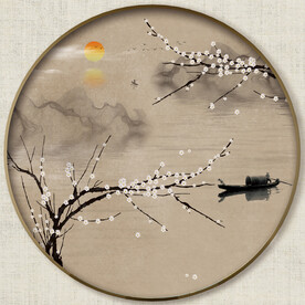 圆形山水画
