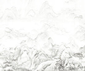 新中式山水画背景墙