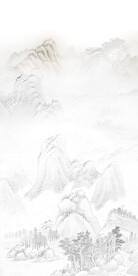 中式水墨山水玄关画