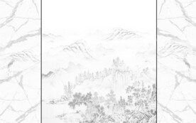 中式水墨山水客厅卧室背景墙