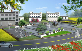 特色休闲广场鸟瞰图效果图