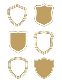 矢量金色徽章盾牌图标装饰边框