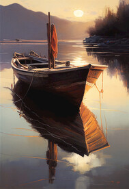 当代油画 江上晨曦