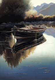 当代油画 江上晨曦