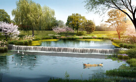 生态湿地效果图