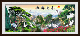迎客松山水画装饰画