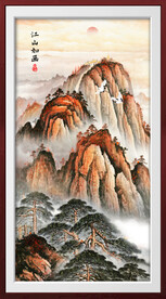 竖幅山水画