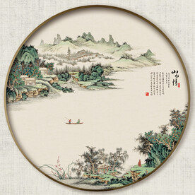 圆形中式山水画