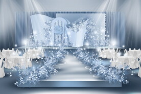 雾霾蓝色简约婚礼效果图