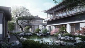 中式园林效果图