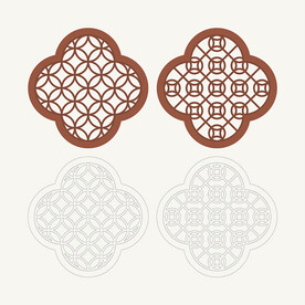 梅花形窗花格 花窗 中式图案