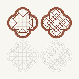 梅花形窗花格 花窗 中式图案