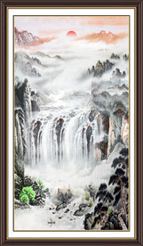 竖幅山水画