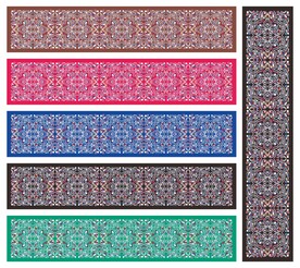 民族风花边花纹 印花 冷暧色调