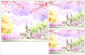 小清新插画 风景手绘