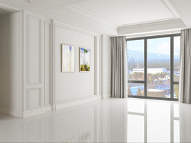 现代极简轻奢客厅空场景 