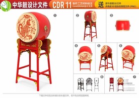 狗年元素狗年美陈中国鼓中式鼓