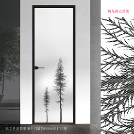 高清分层透明底平开门打印图