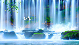 流水瀑布背景