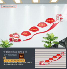 老年中心楼梯文化墙