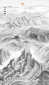 竖幅山水画