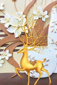 新中式发财鹿玄关