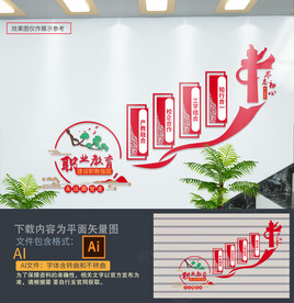 职业教育宣传楼梯墙