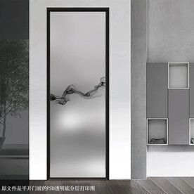 高清分层透明底平开门打印图