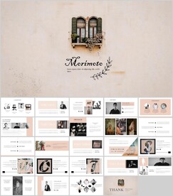 典雅复古美式清新ppt模板