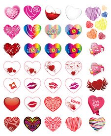 彩色心形矢量合集