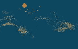 现代轻奢圆点山水背景墙