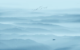 新中式水墨山水画背景墙