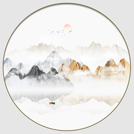 抽象水墨山水画