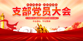 支部党员大会展板