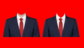 红领带西装男psd